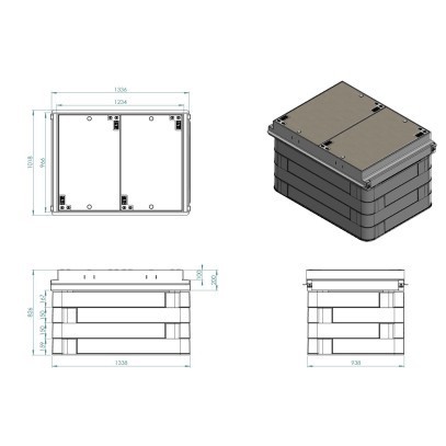 Schacht ULTIMA 1200x800x800 Betondeckel