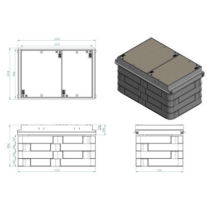 Schacht ULTIMA 1400x800x800 Betondeckel