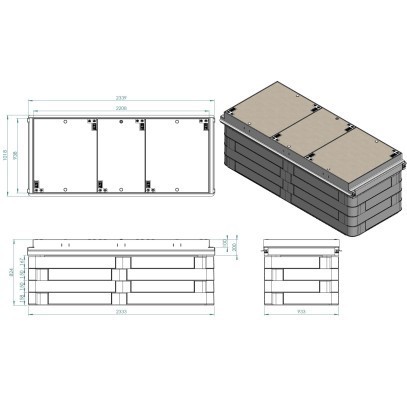 Schacht ULTIMA 2200x800x800 Betondeckel